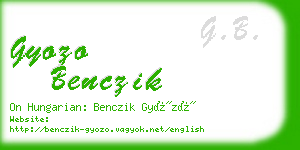 gyozo benczik business card